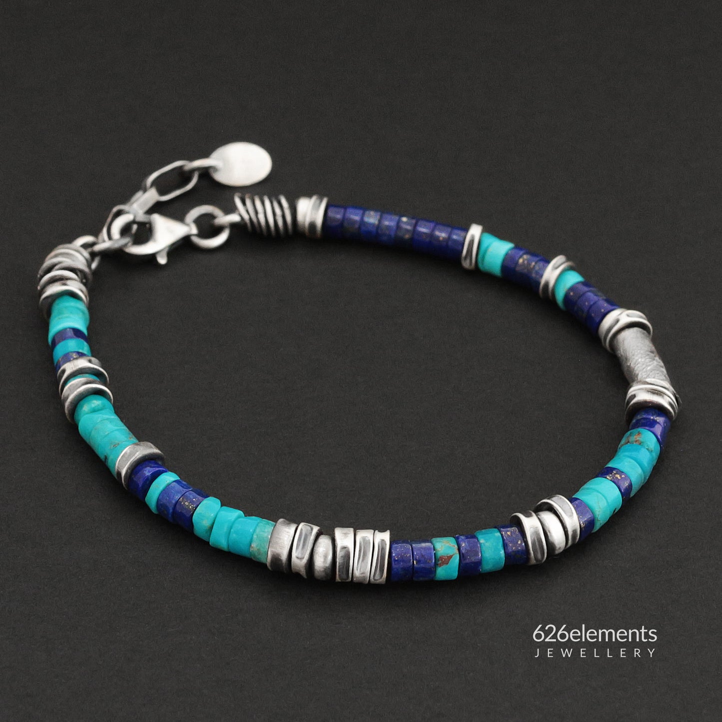 Lapis Lazuli, Turquoise & Sterling Silver Bracelet