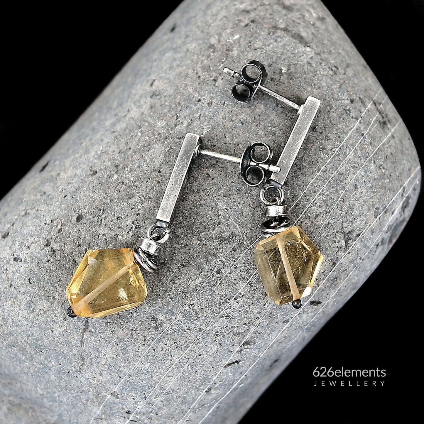 Yellow Citrine 925 Silver Earrings