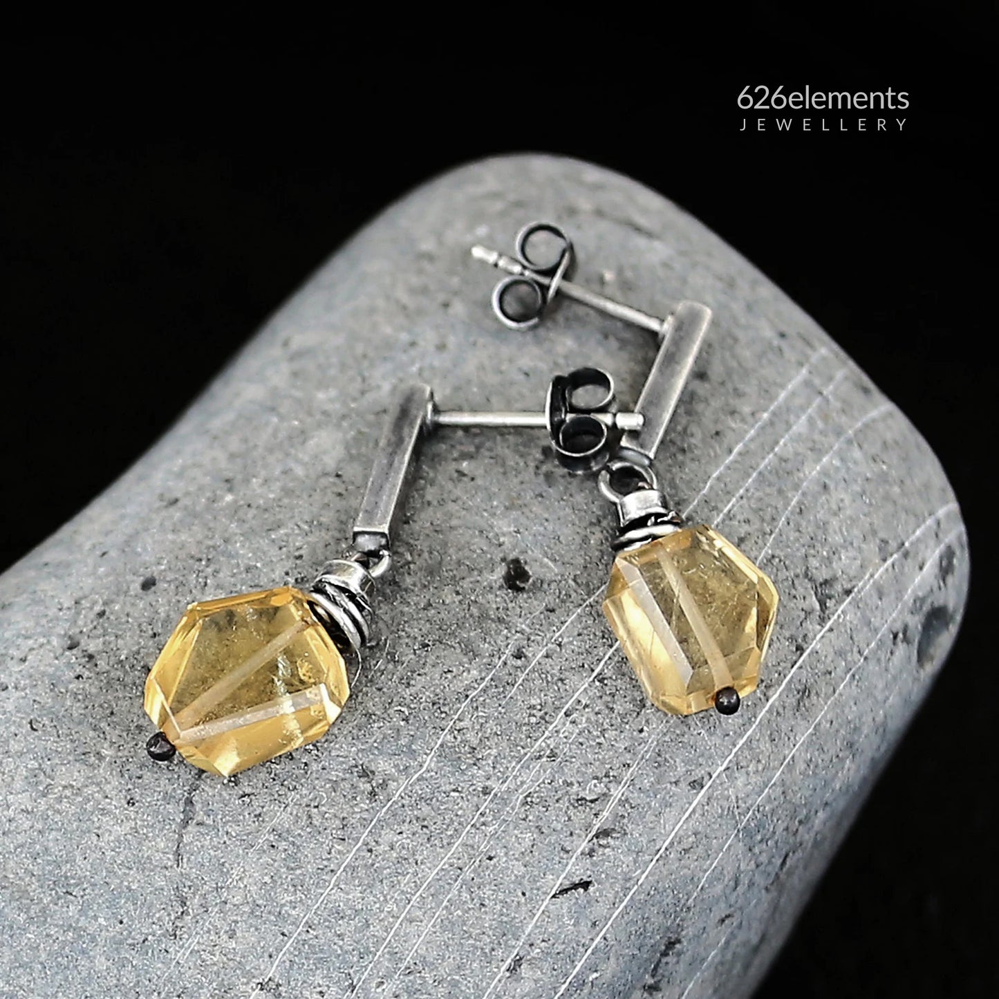 Yellow Citrine 925 Silver Earrings