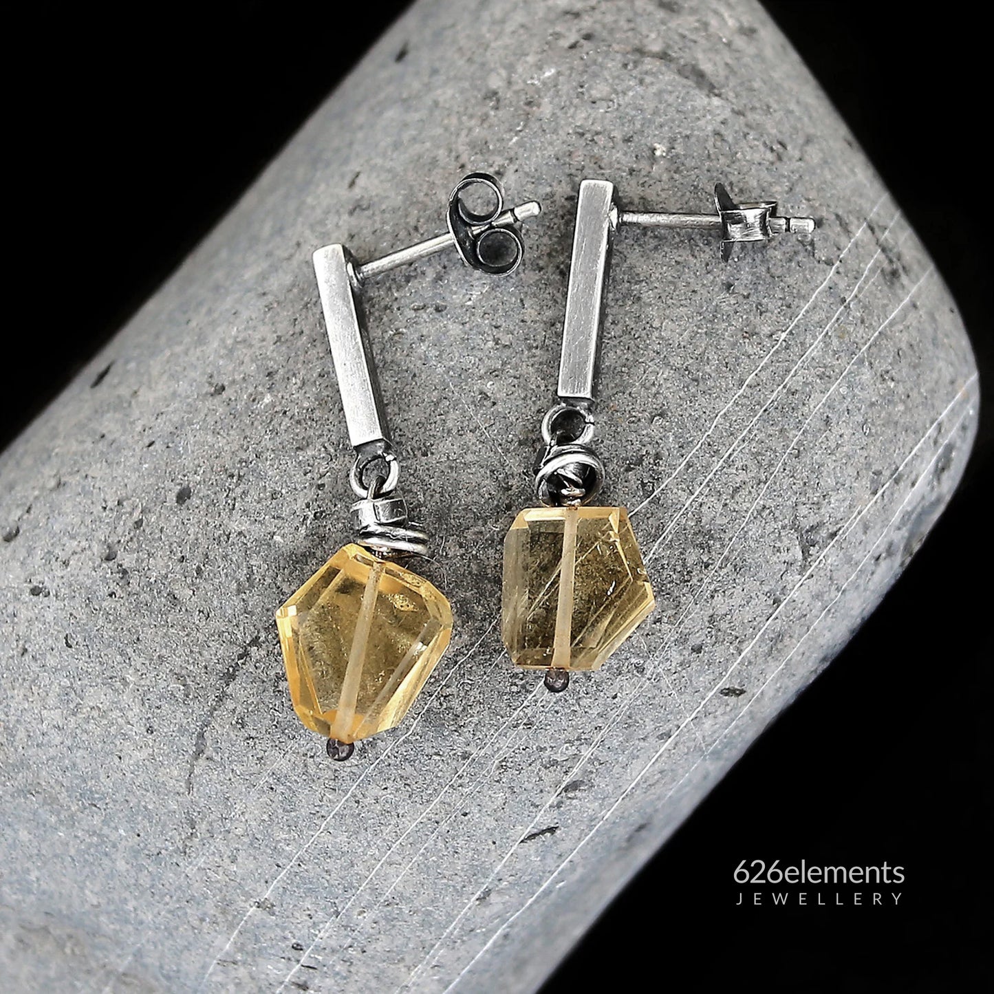 Yellow Citrine 925 Silver Earrings