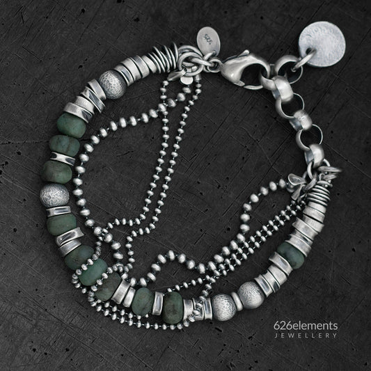 Oxidised 925 Silver Women's Gemstone Bracelet