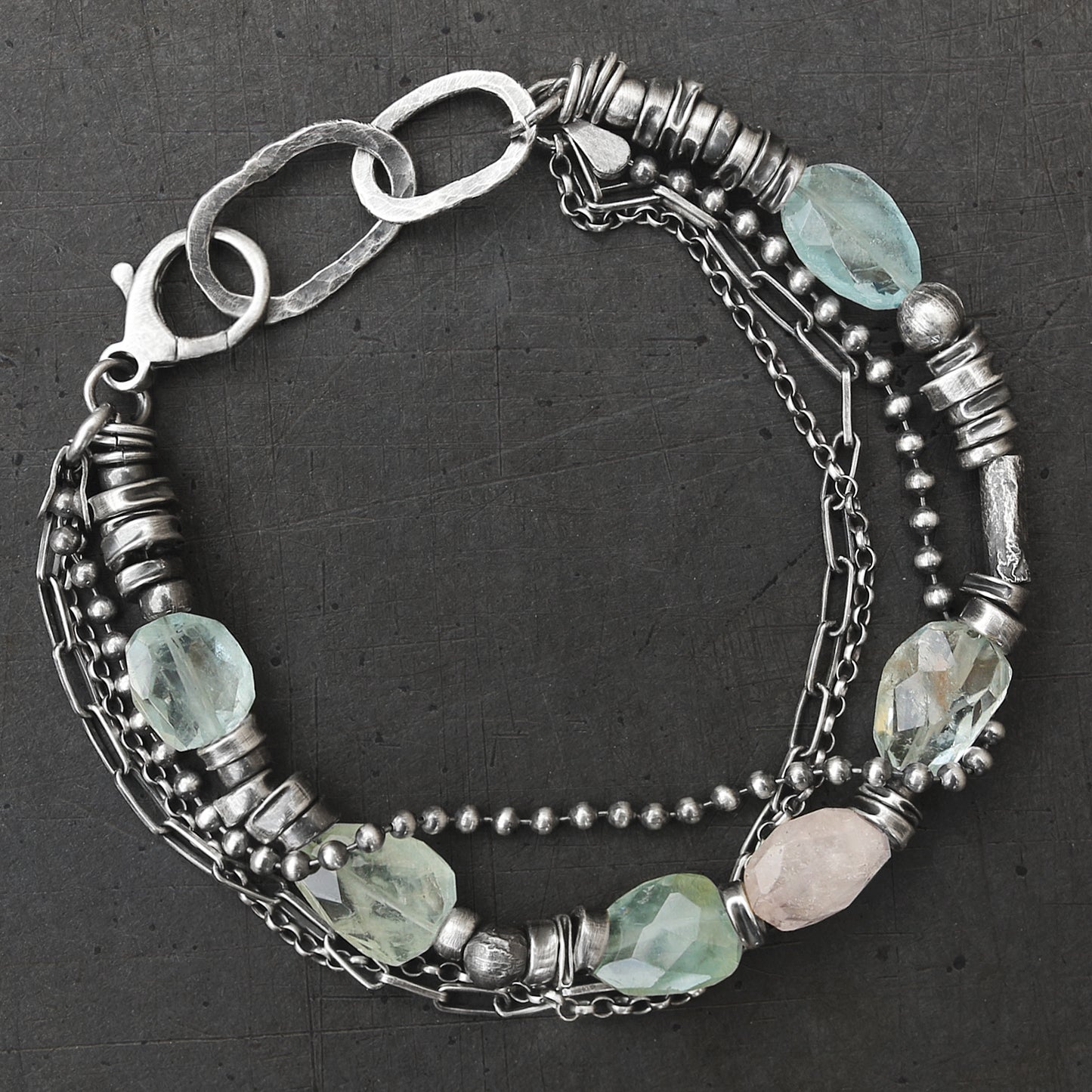 Aquamarine Sterling Silver Bracelet