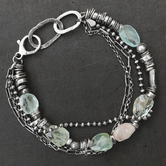 Aquamarine Sterling Silver Bracelet