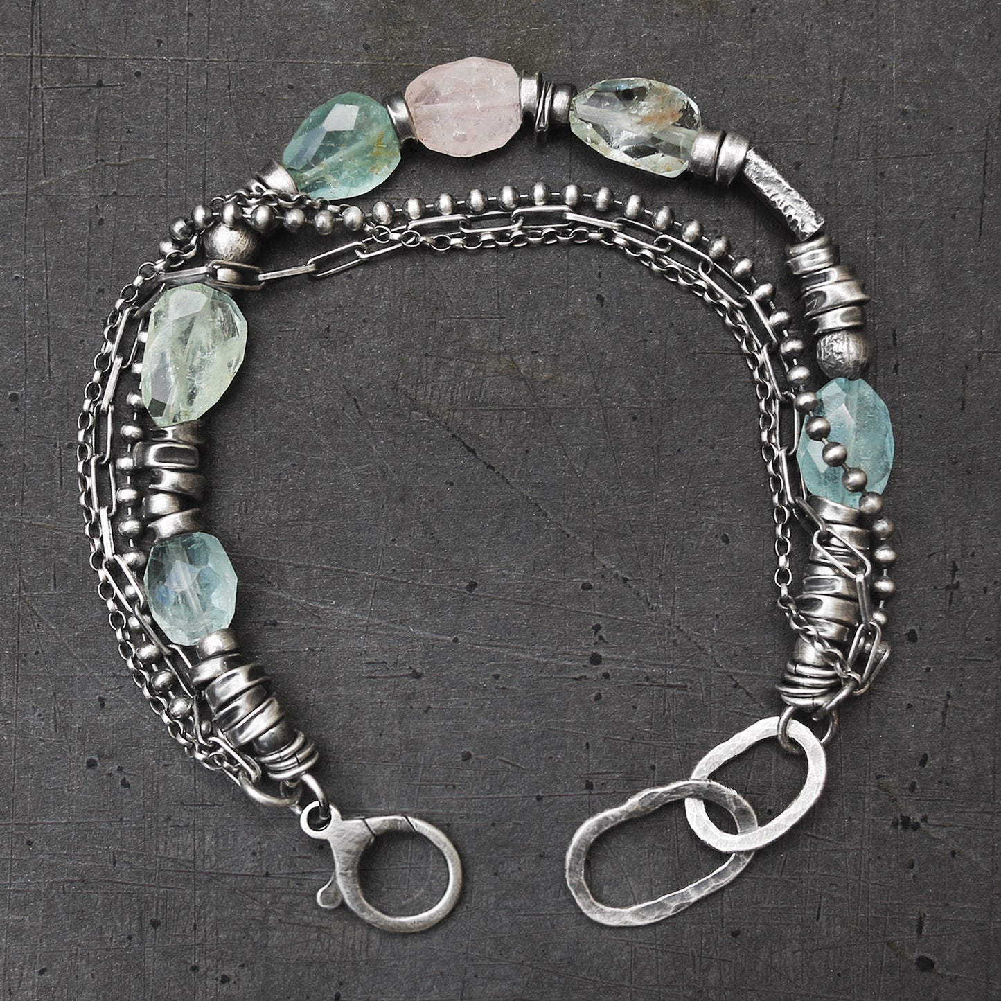 Aquamarine Sterling Silver Bracelet