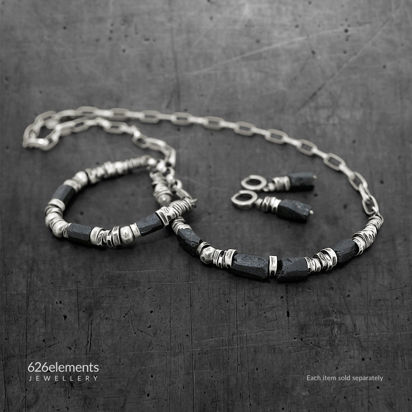 Men's Sterling Silver Tourmaline Necklace