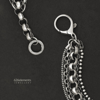 Blackened Sterling Silver Multi Chain Bracelet