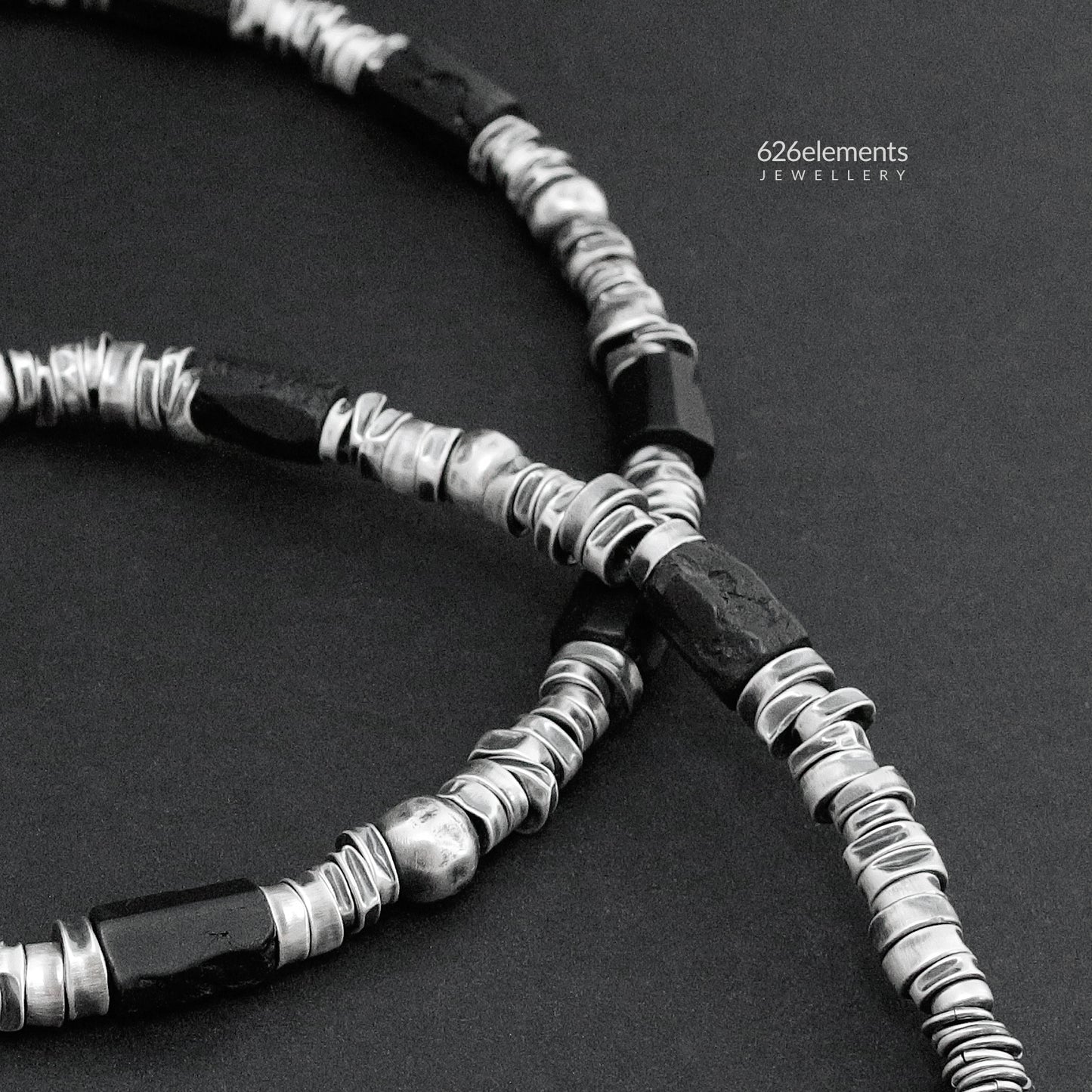 Black Tourmaline & Oxidised Sterling Silver Necklace