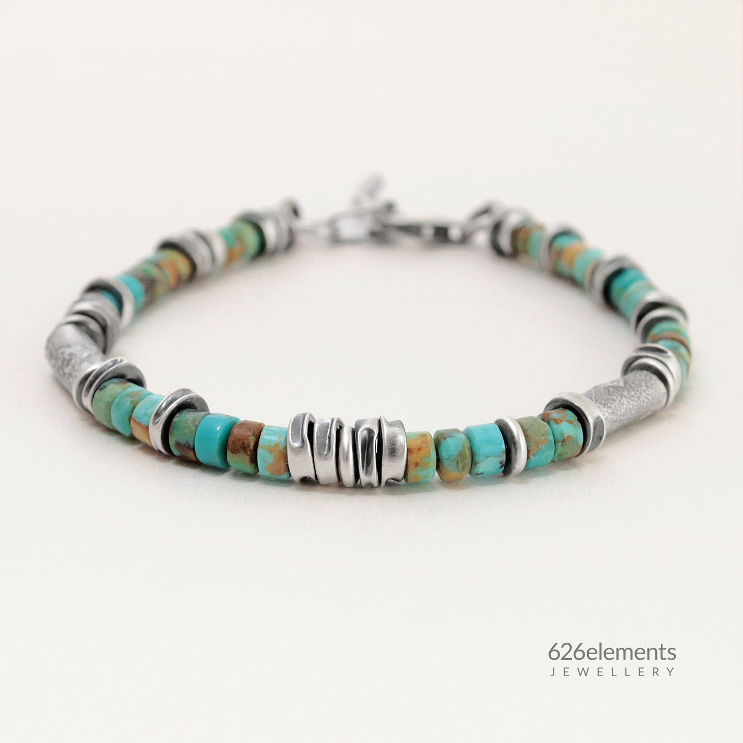 Turquoise & Oxidised Sterling Silver Bracelet