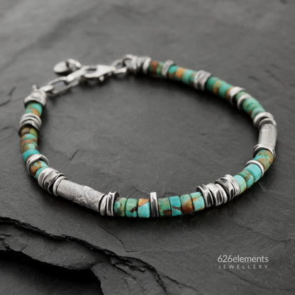 Turquoise & Oxidised Sterling Silver Bracelet