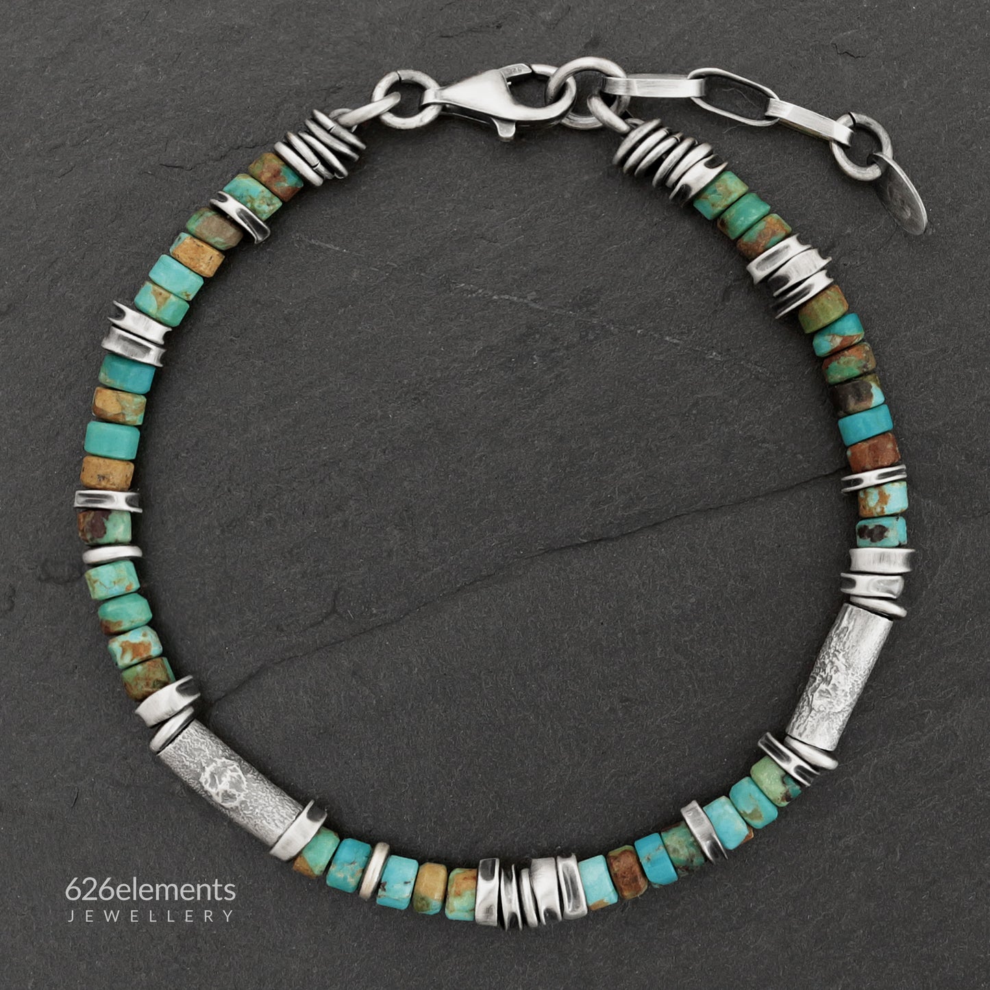 Turquoise & Oxidised Sterling Silver Bracelet
