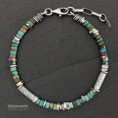 Turquoise & Oxidised Sterling Silver Bracelet