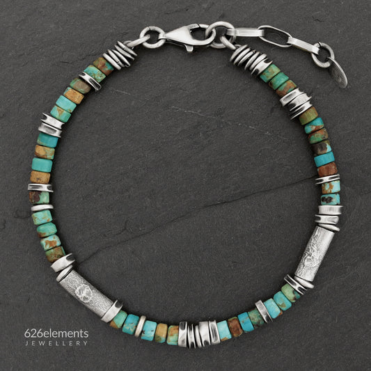 Turquoise & Oxidised Sterling Silver Bracelet
