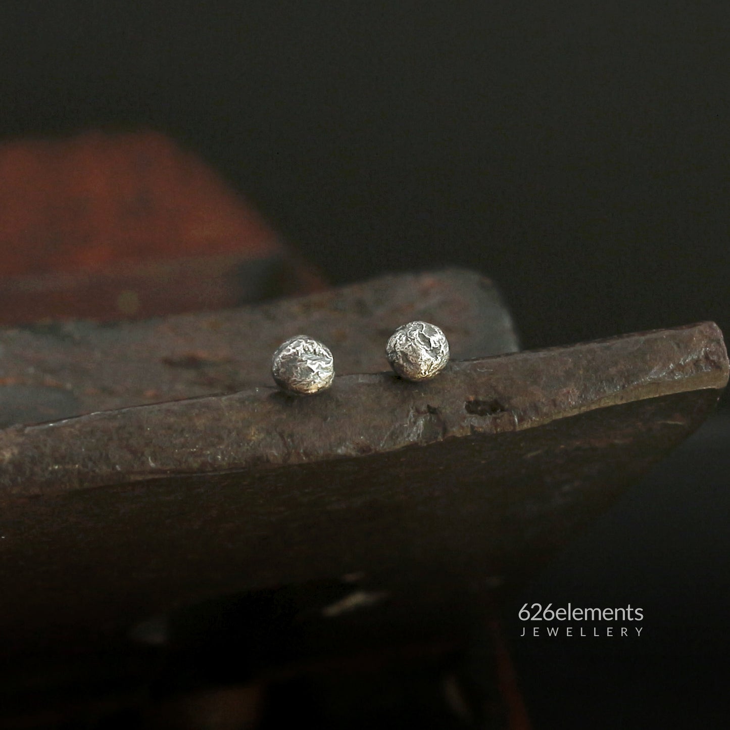 Oxidised Sterling Silver & 24k Gold Round Stud Earrings