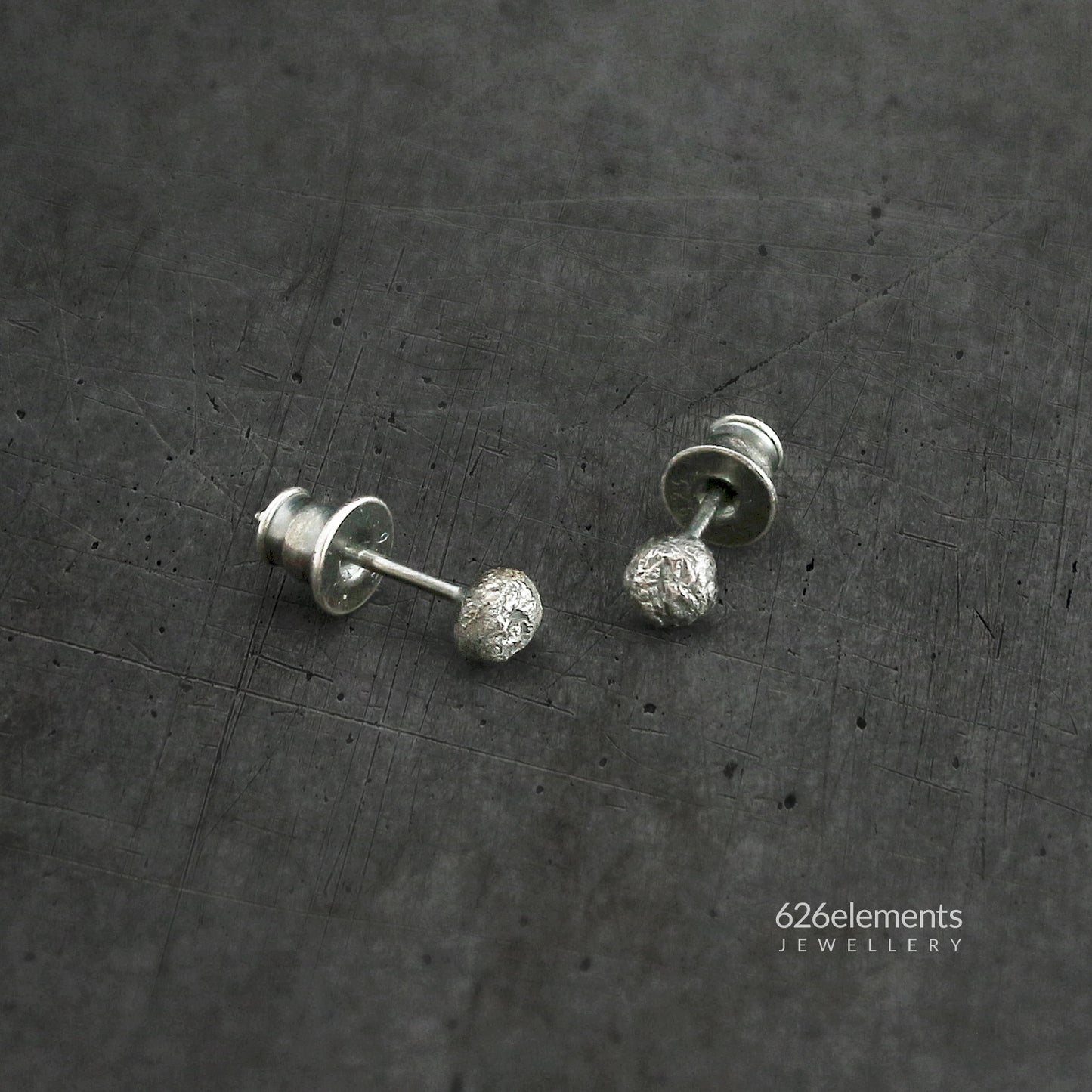 Oxidised Sterling Silver & 24k Gold Round Stud Earrings