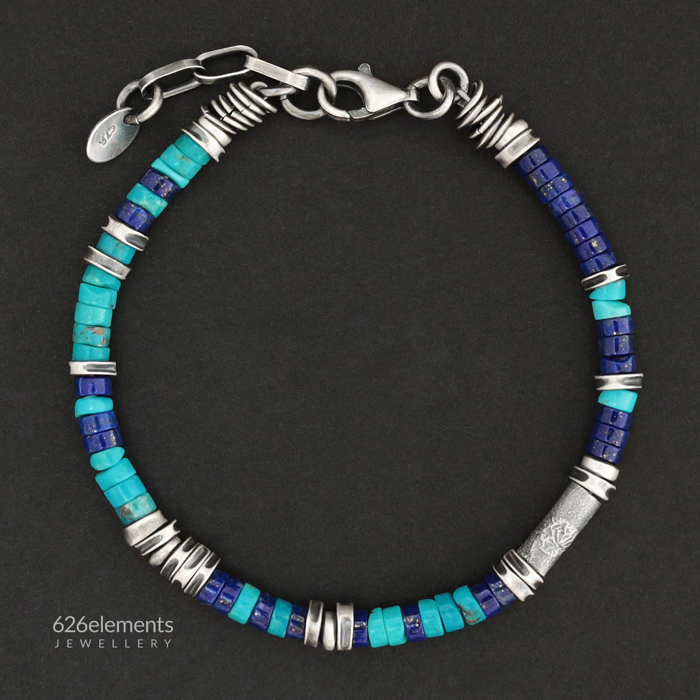 Lapis Lazuli, Turquoise & Sterling Silver Bracelet