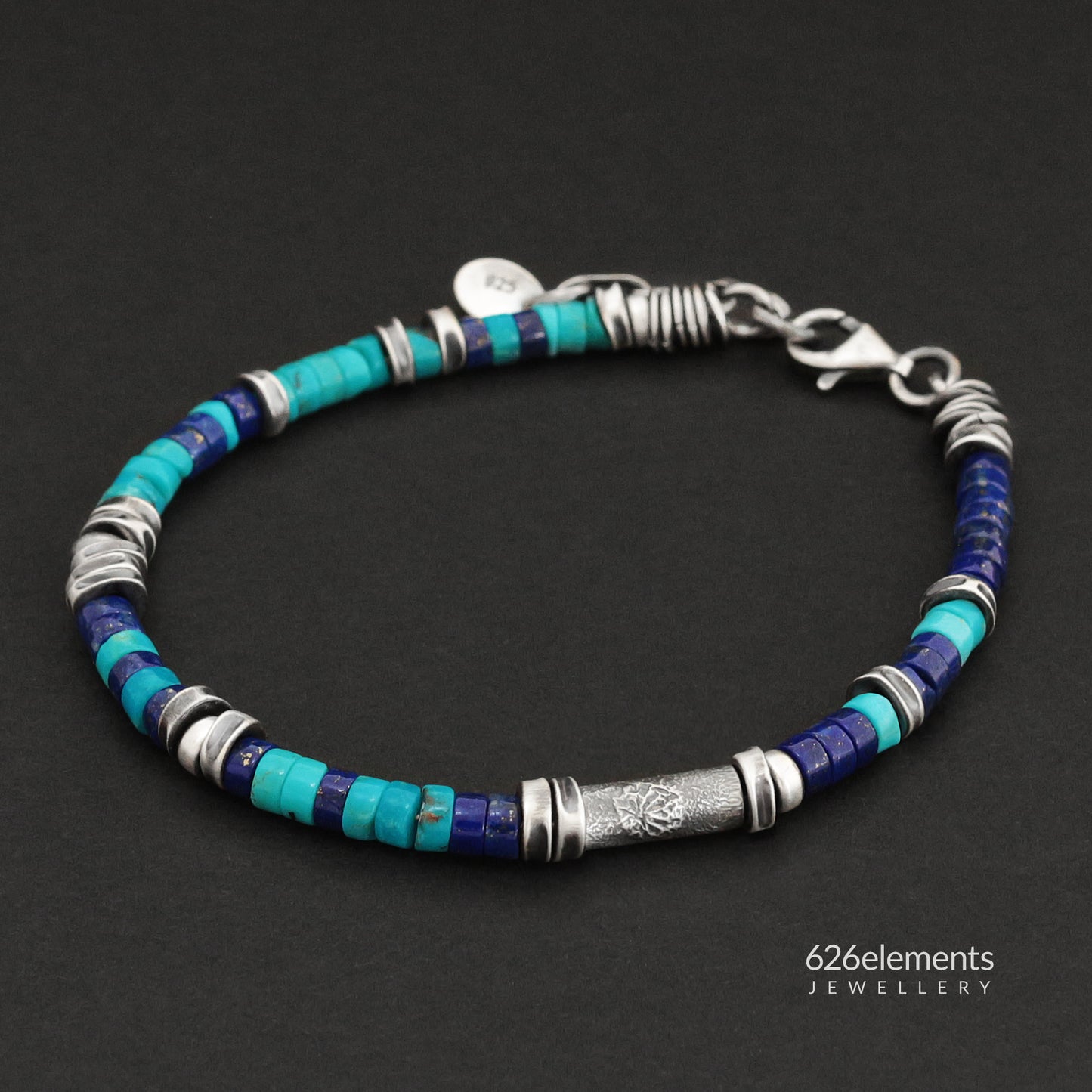 Lapis Lazuli, Turquoise & Sterling Silver Bracelet