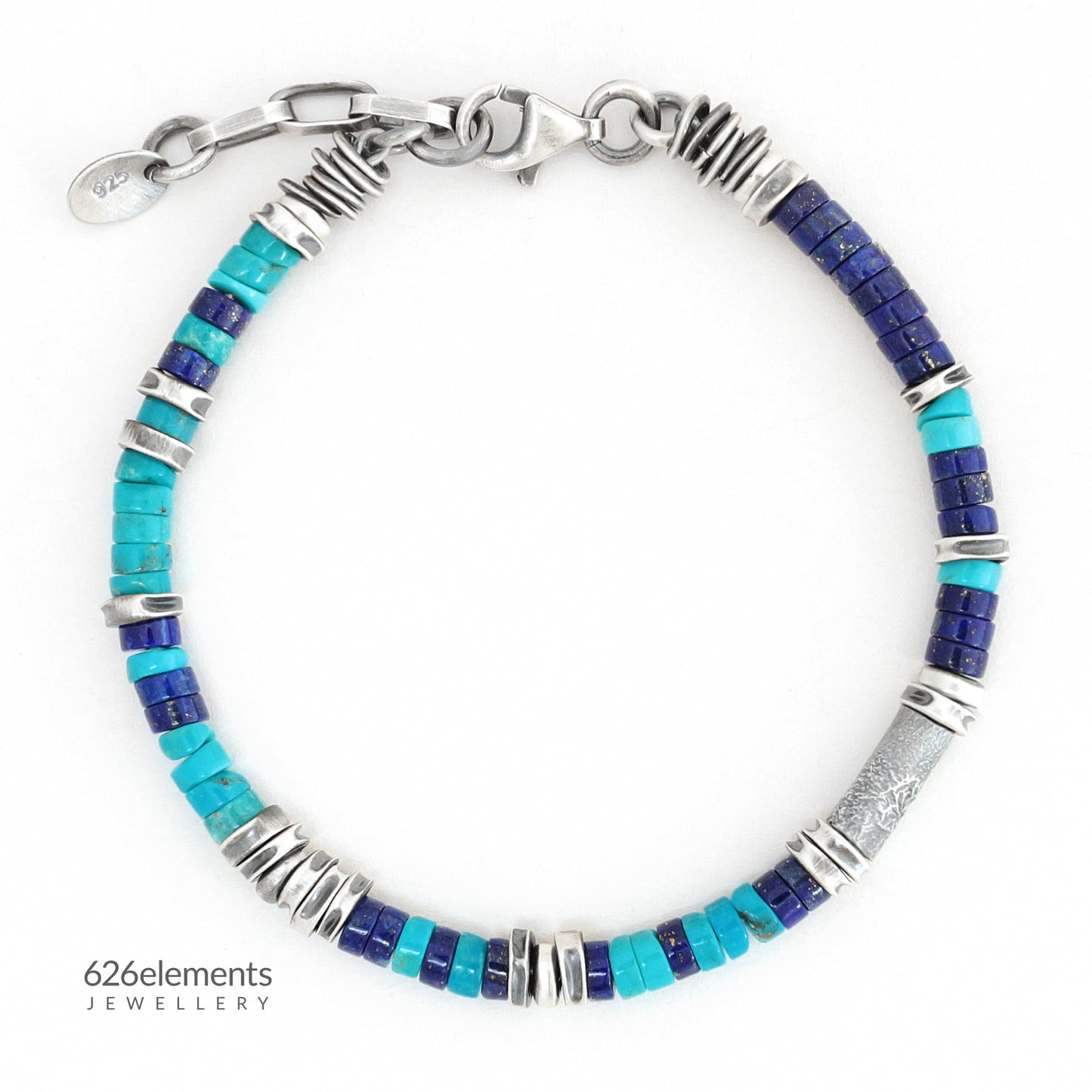 Lapis Lazuli, Turquoise & Sterling Silver Bracelet