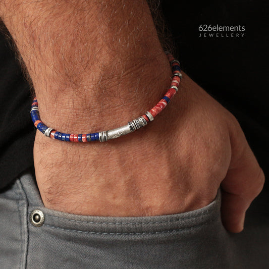 Spiny Oyster, Lapis Lazuli & Sterling Silver Bracelet