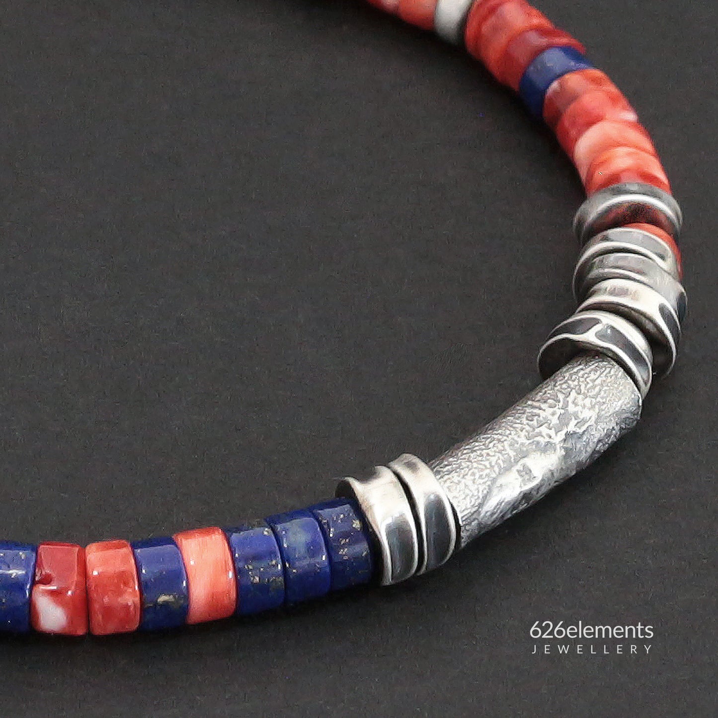 Spiny Oyster, Lapis Lazuli & Sterling Silver Bracelet