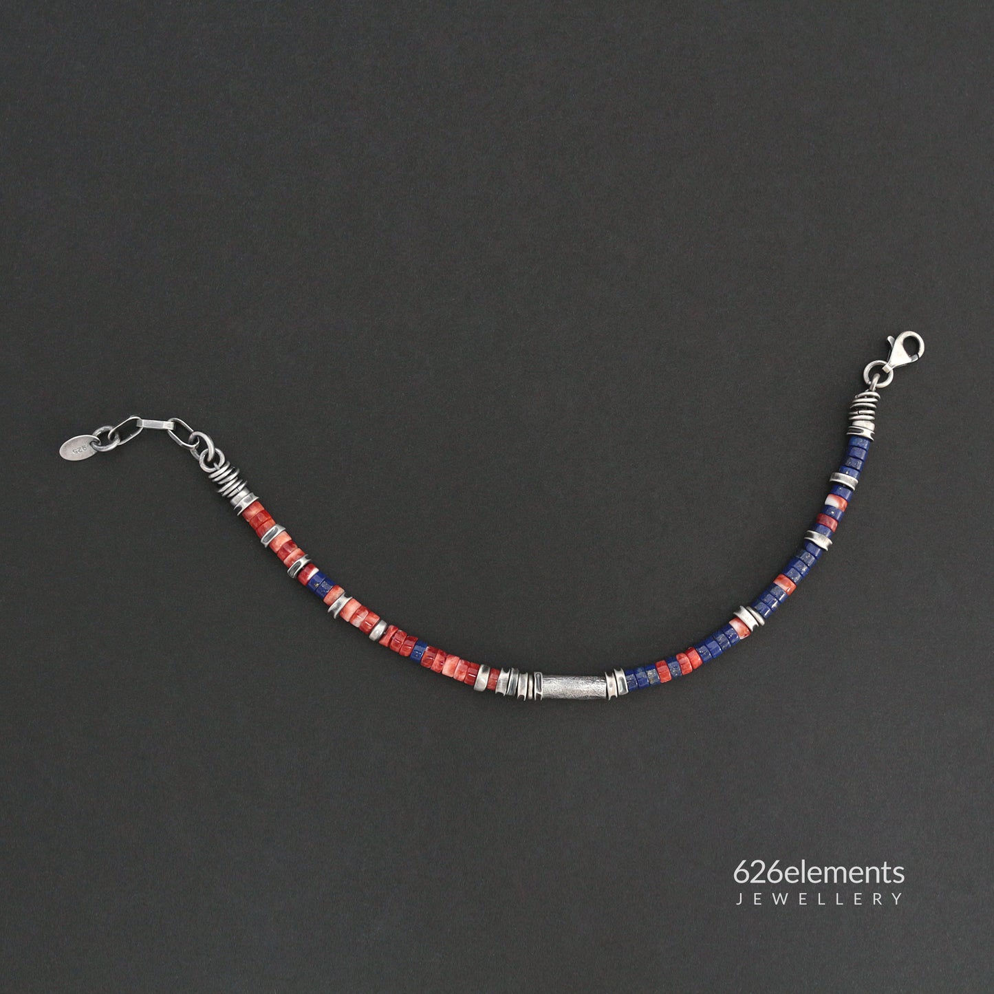 Spiny Oyster, Lapis Lazuli & Sterling Silver Bracelet