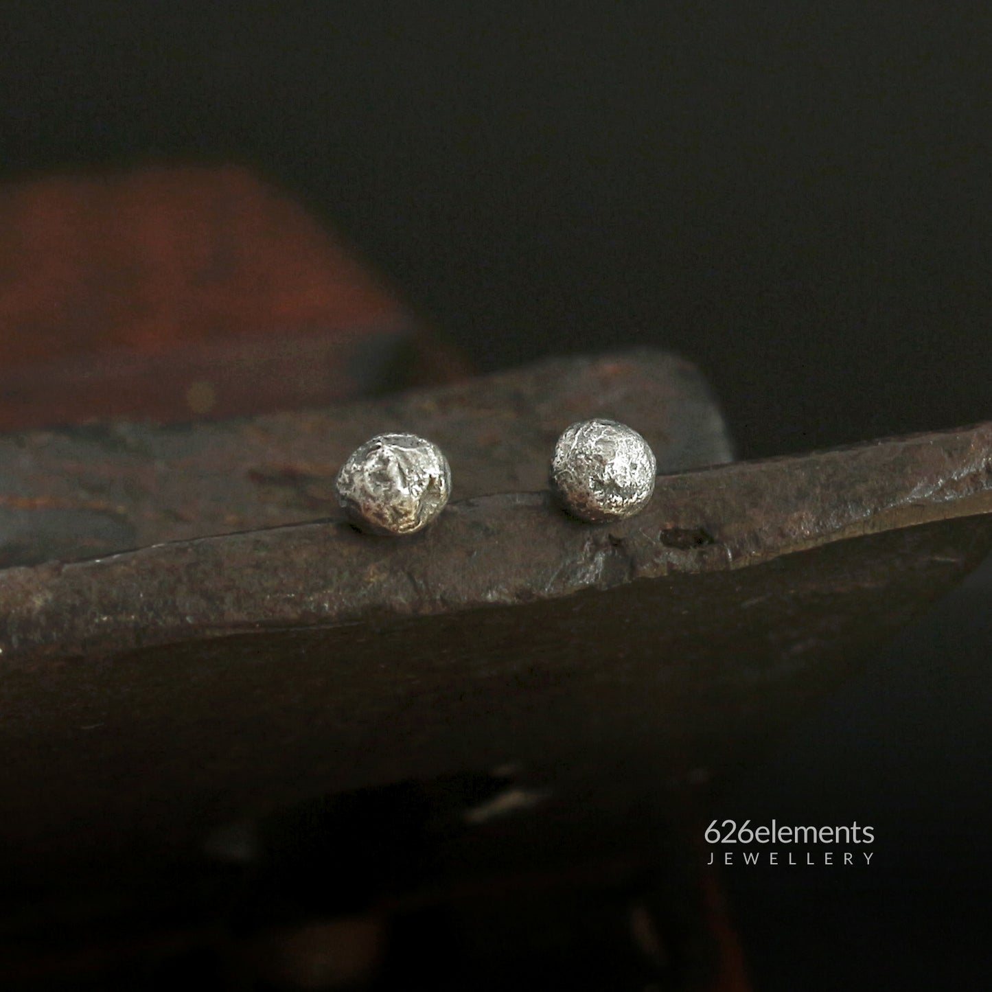 Oxidised Sterling Silver & 24k Gold Round Stud Earrings