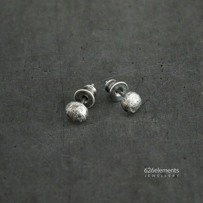 Oxidised Sterling Silver & 24k Gold Round Stud Earrings