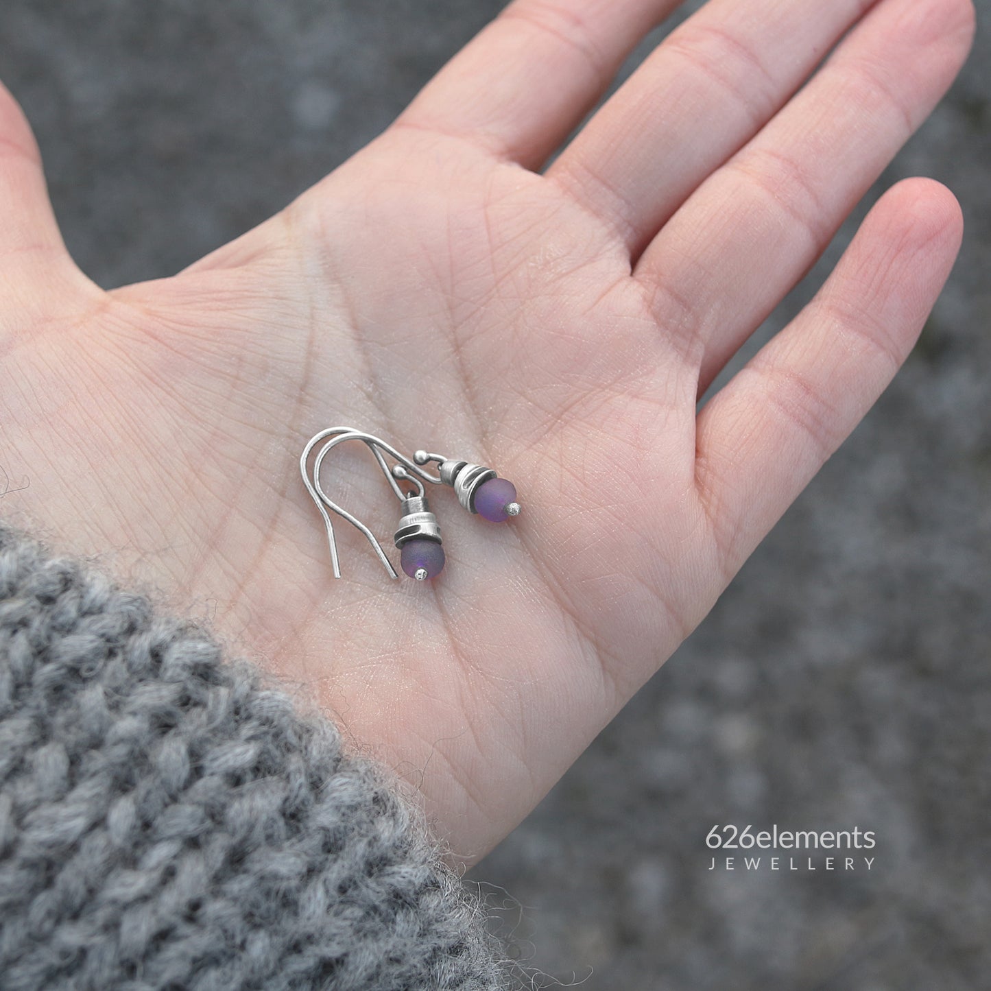 Purple Amethyst & Sterling Silver Drop Earrings