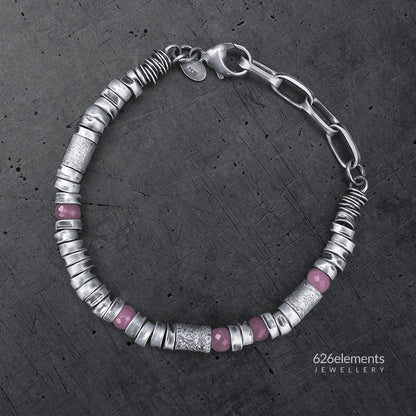 Pink Sapphire Sterling Silver Bracelet