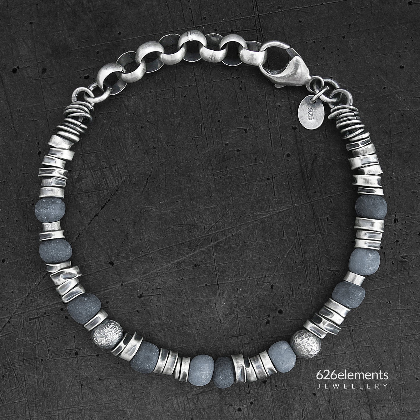 Men's Blue Sapphire Sterling Silver Bracelet