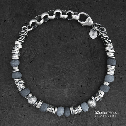 Men's Blue Sapphire Sterling Silver Bracelet