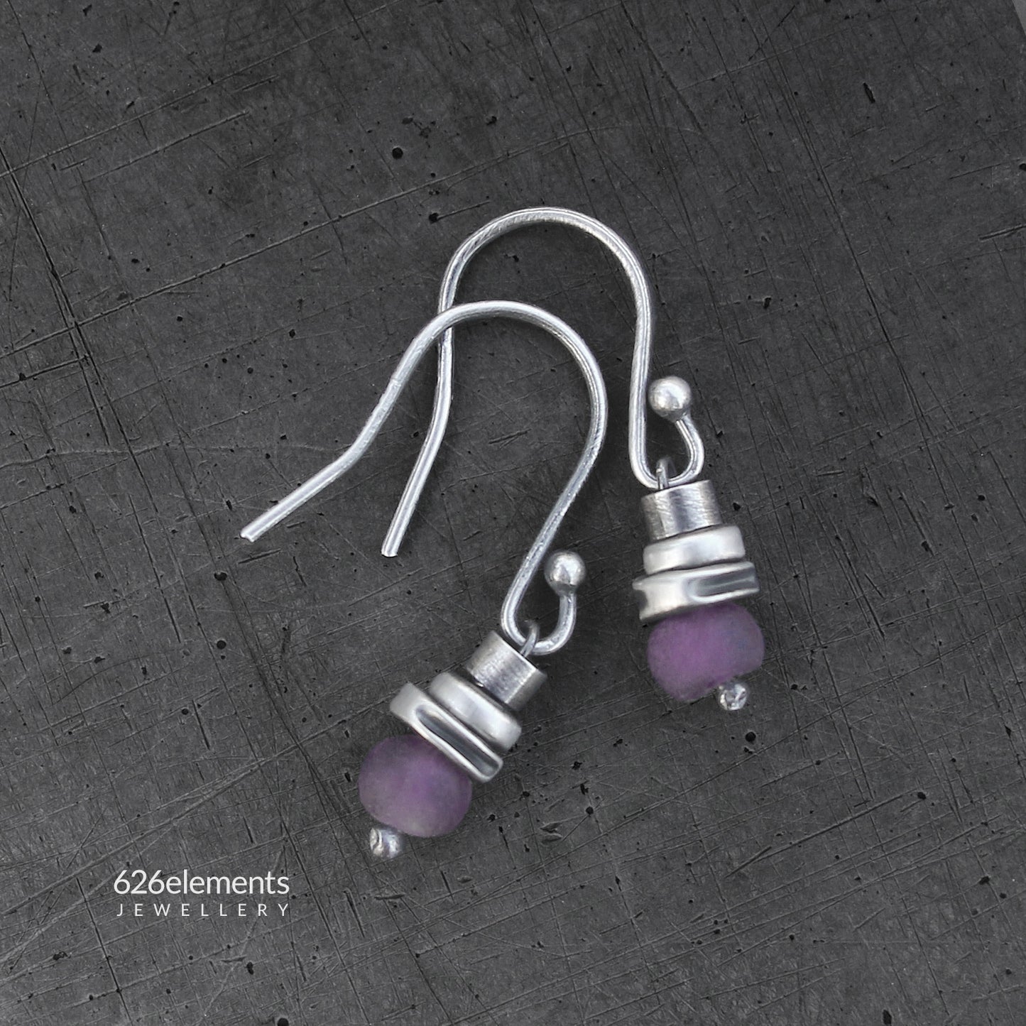 Purple Amethyst & Sterling Silver Drop Earrings