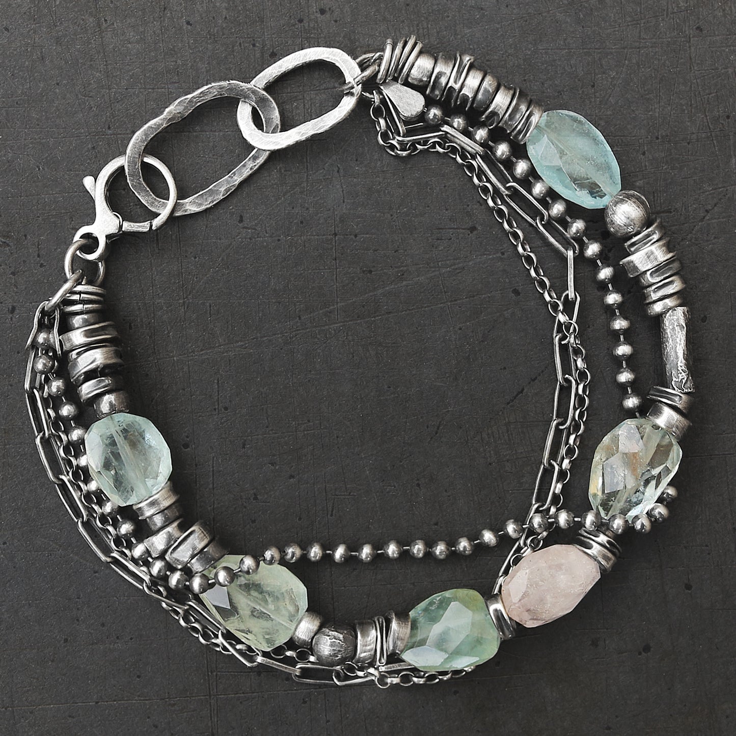 Aquamarine Sterling Silver Bracelet