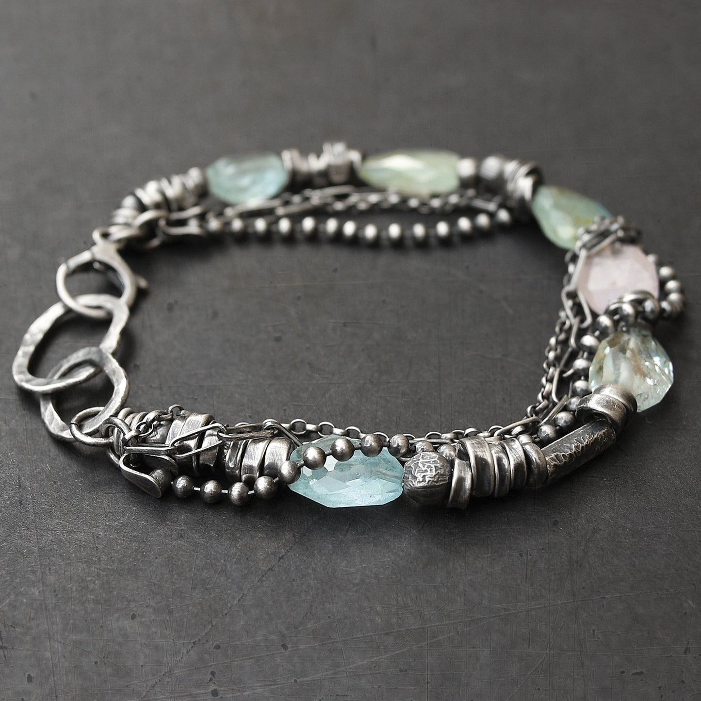 Aquamarine Sterling Silver Bracelet