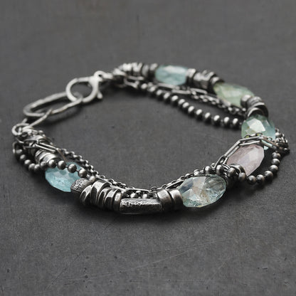 Aquamarine Sterling Silver Bracelet