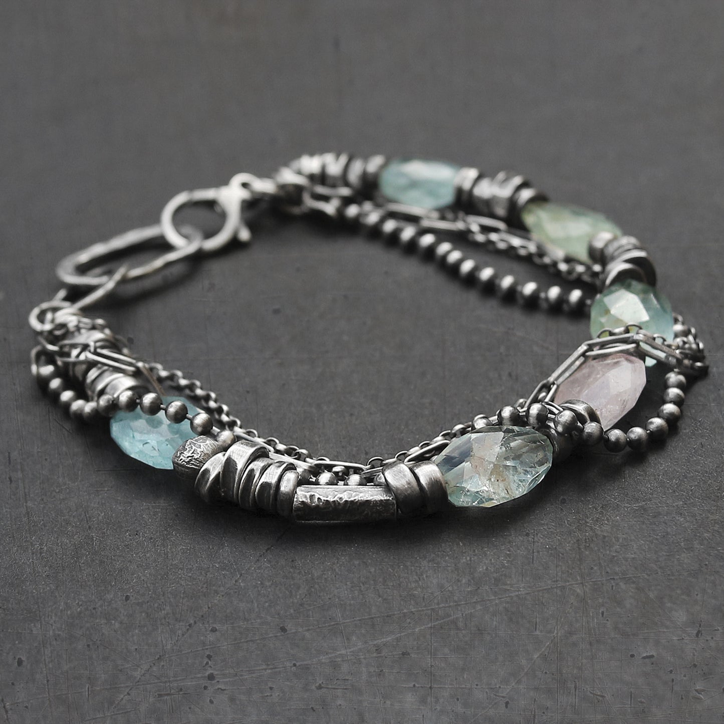 Aquamarine Sterling Silver Bracelet