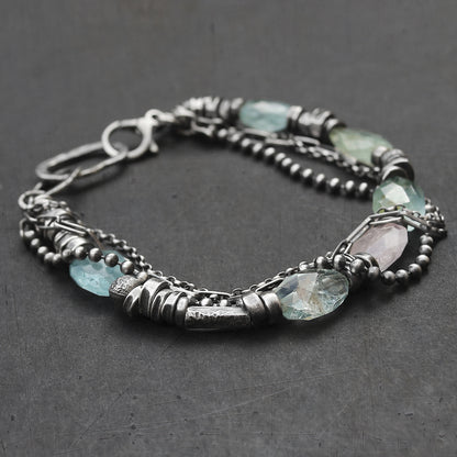Aquamarine Sterling Silver Bracelet