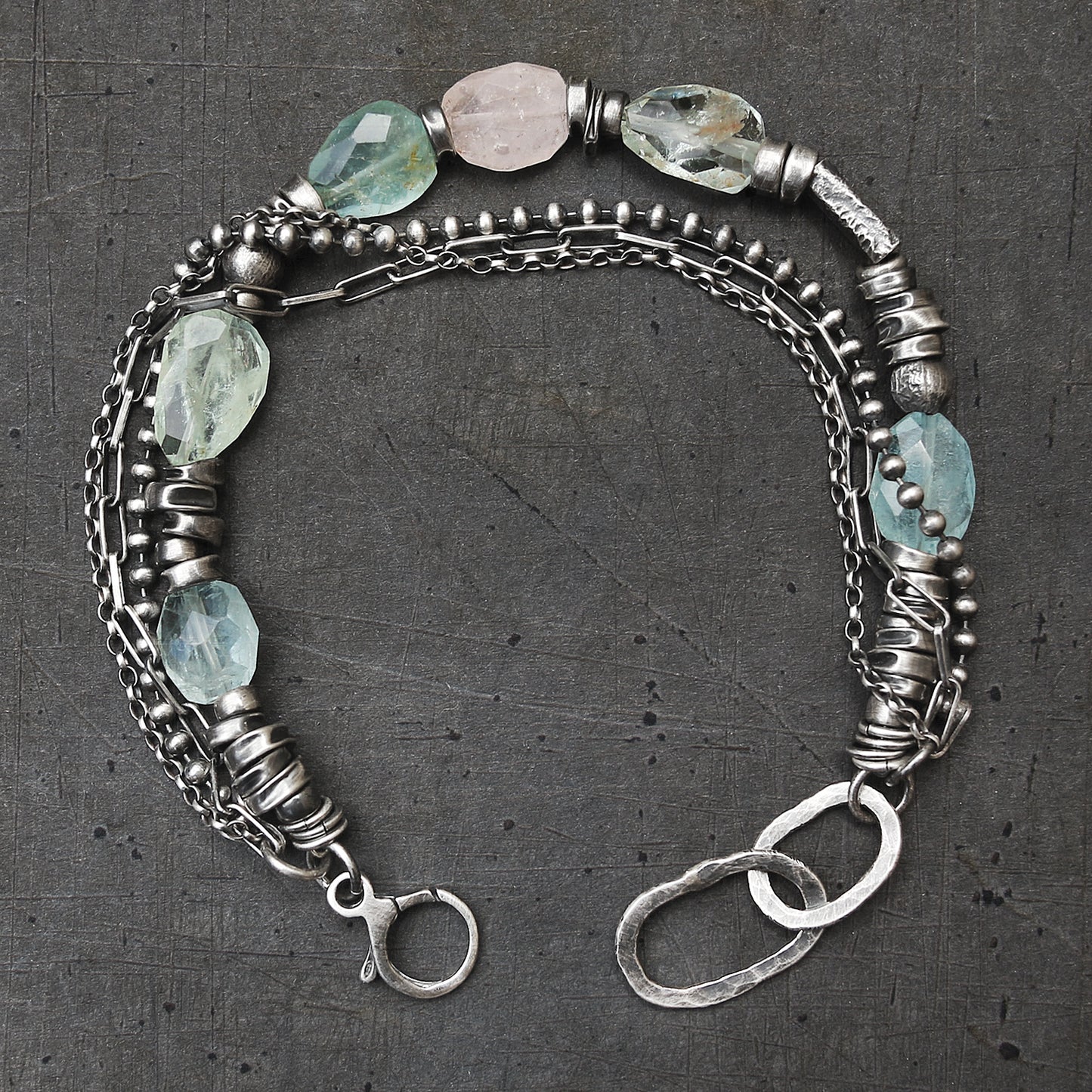 Aquamarine Sterling Silver Bracelet