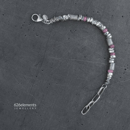 Pink Sapphire Sterling Silver Bracelet