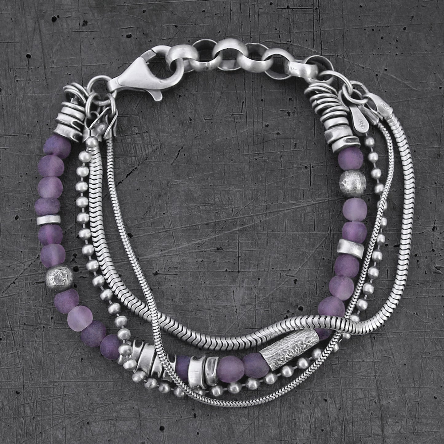 Amethyst Sterling Silver Bracelet