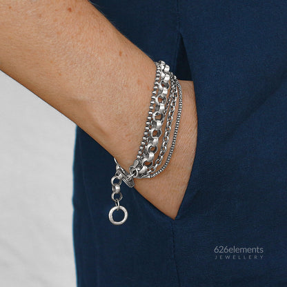 Blackened Sterling Silver Multi Chain Bracelet