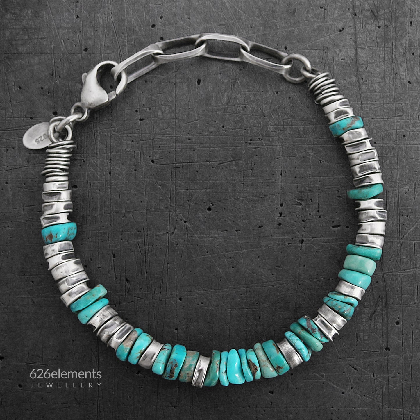 Turquoise Oxidised Silver Bracelet