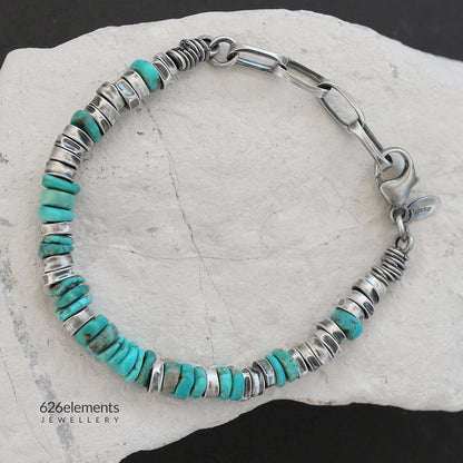 Turquoise Oxidised Silver Bracelet