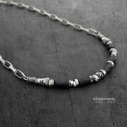 Men's Sterling Silver Tourmaline Necklace