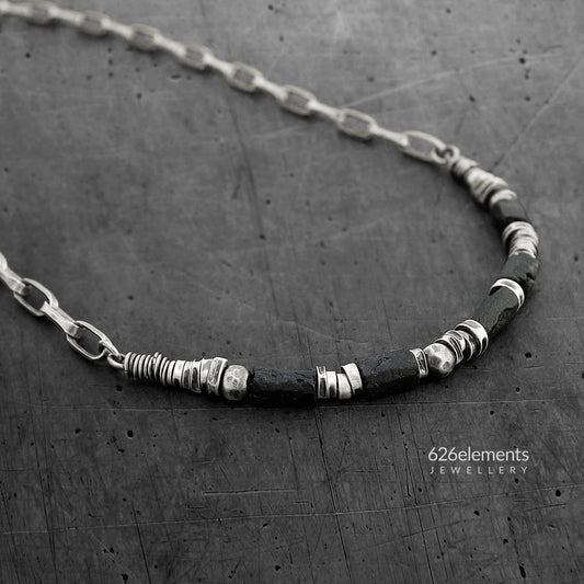Men's Sterling Silver Tourmaline Necklace