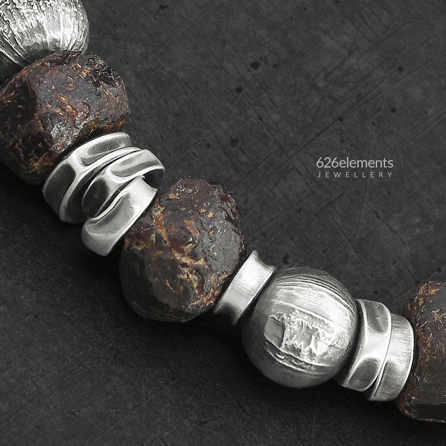 Men's Garnet Sterling Silver Bracelet