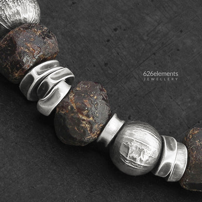 Men's Garnet Sterling Silver Bracelet