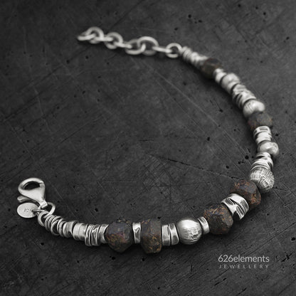 Men's Garnet Sterling Silver Bracelet