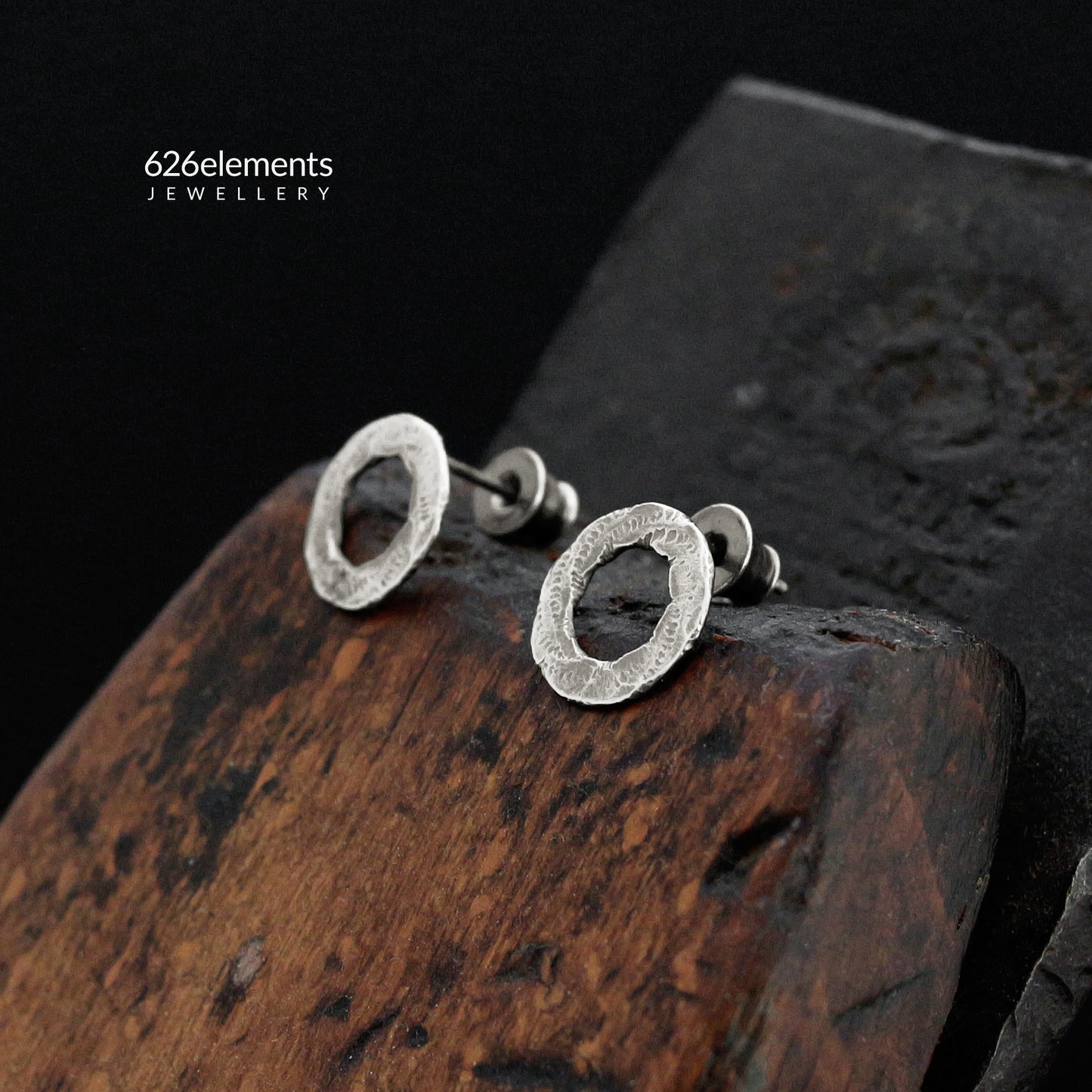 Sterling Silver Oxidised Round Earrings