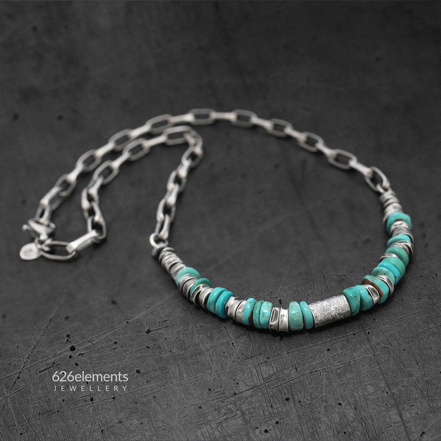 Men's Sterling Silver Turquoise Necklace