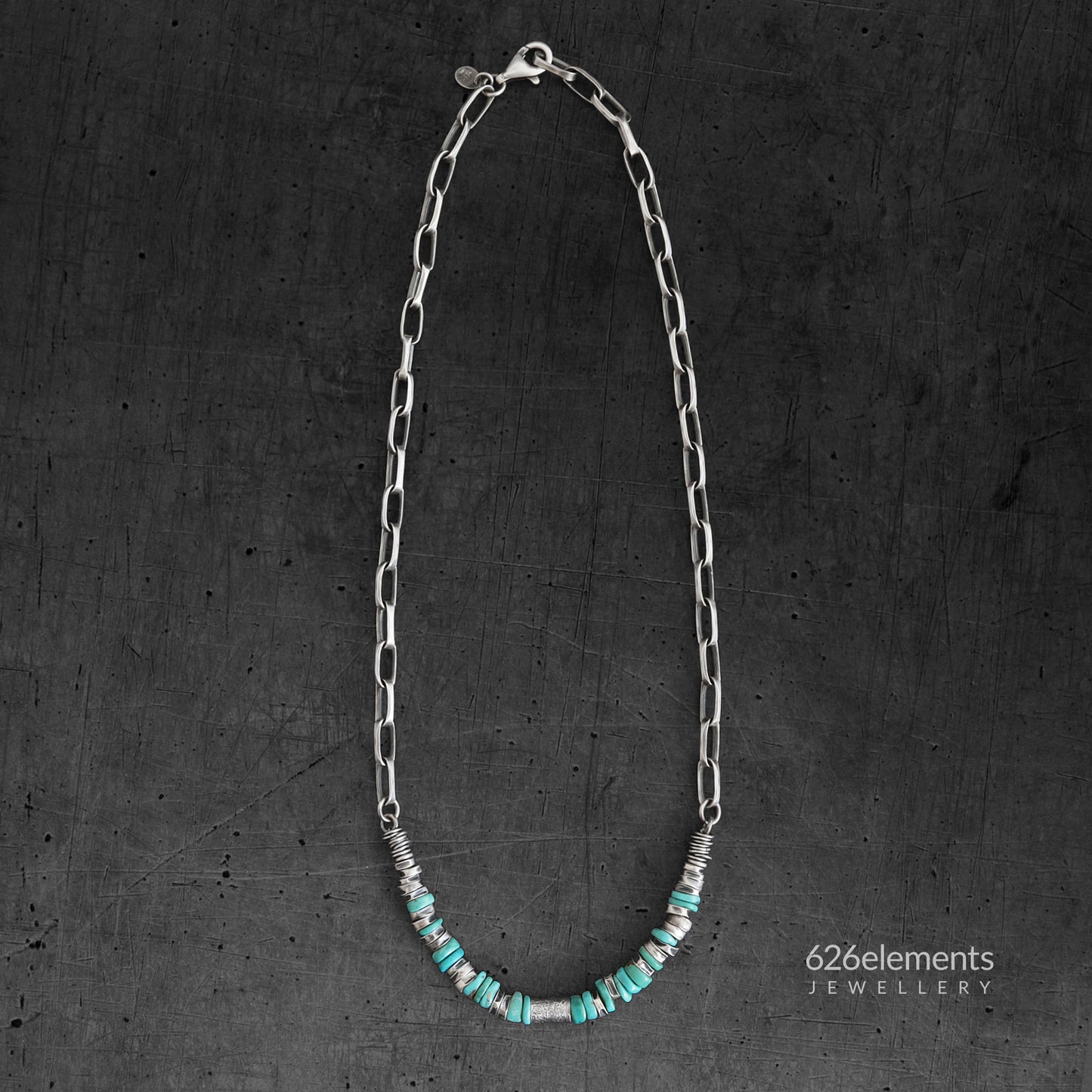 Men's Sterling Silver Turquoise Necklace